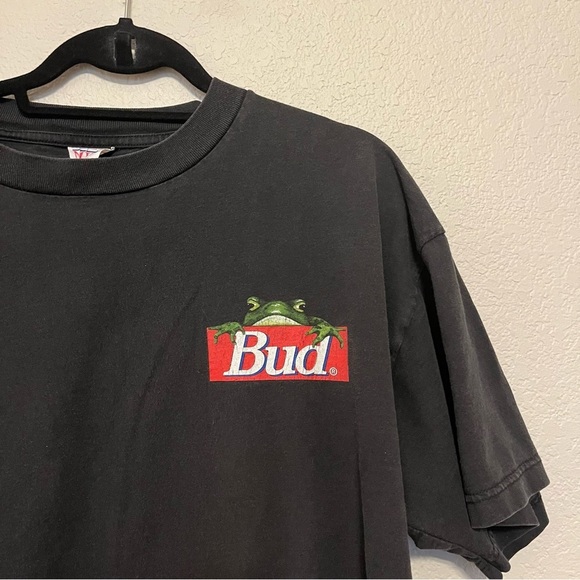 BUD Budweiser Frog Your Pad or Mine Vintage Black T-Shirt for Men Size XL - Picture 2 of 12